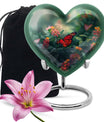 heart-shaped butterfly urn