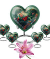 heart-shaped butterfly urn