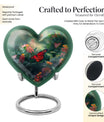 heart-shaped butterfly urn