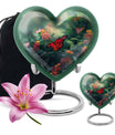 heart-shaped butterfly urn