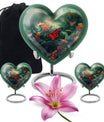 heart-shaped butterfly urn
