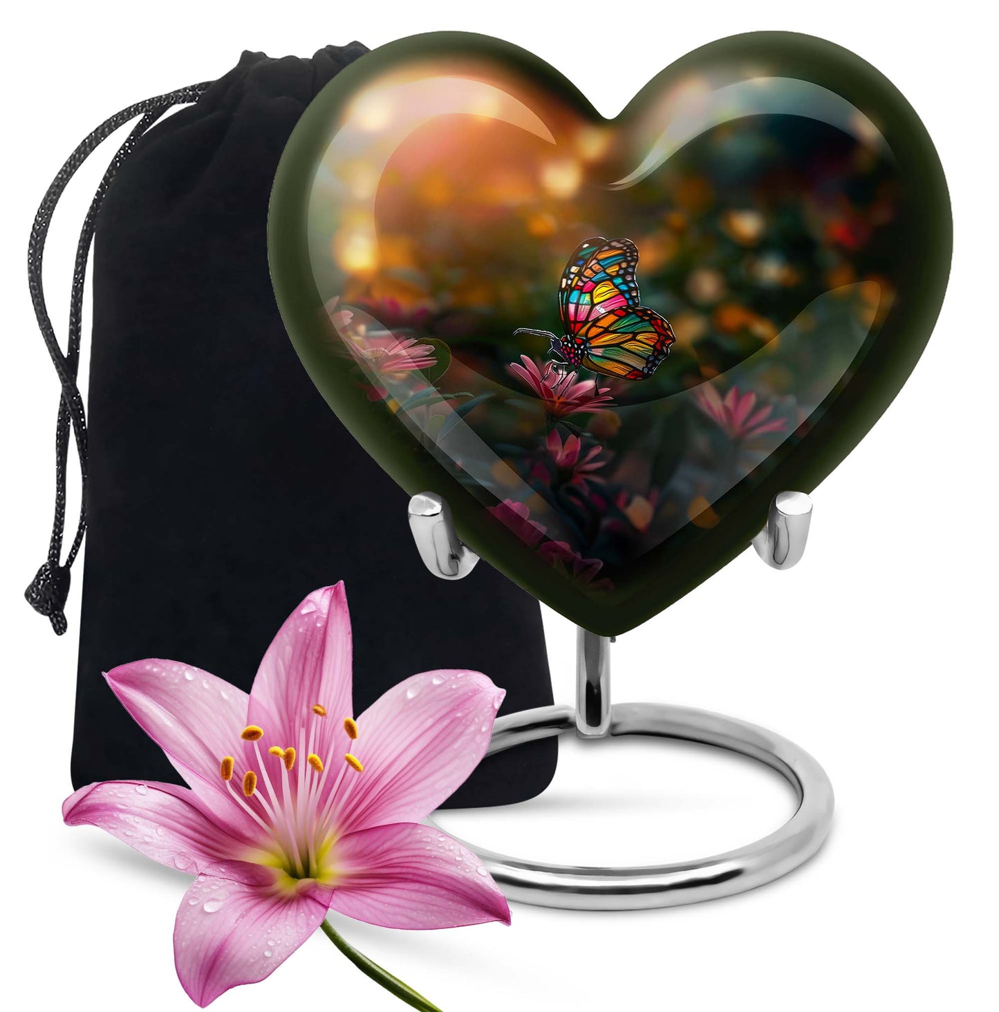 butterfly themed heart shaped