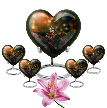 butterfly themed heart shaped