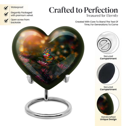 butterfly themed heart shaped