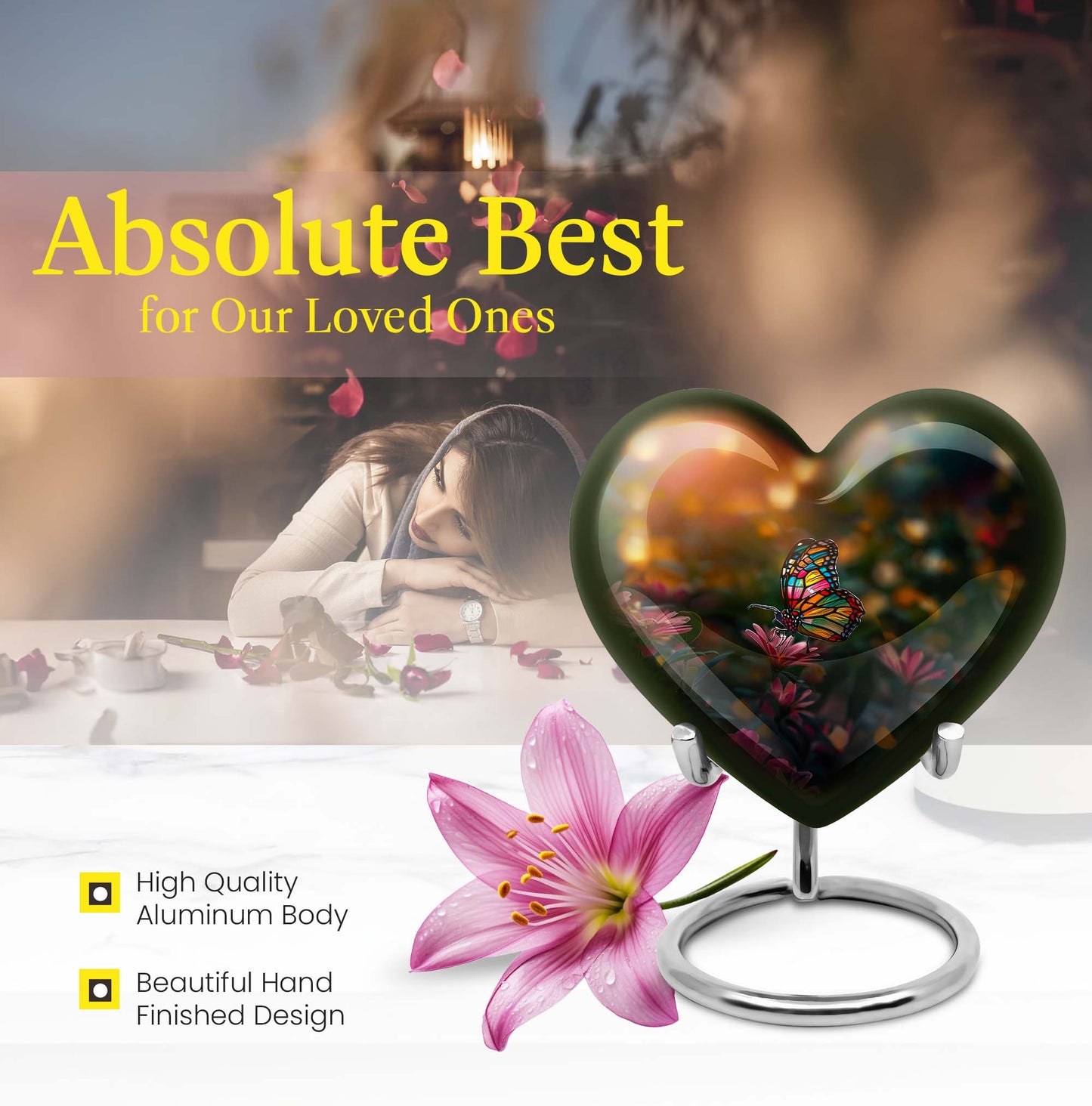 butterfly themed heart shaped