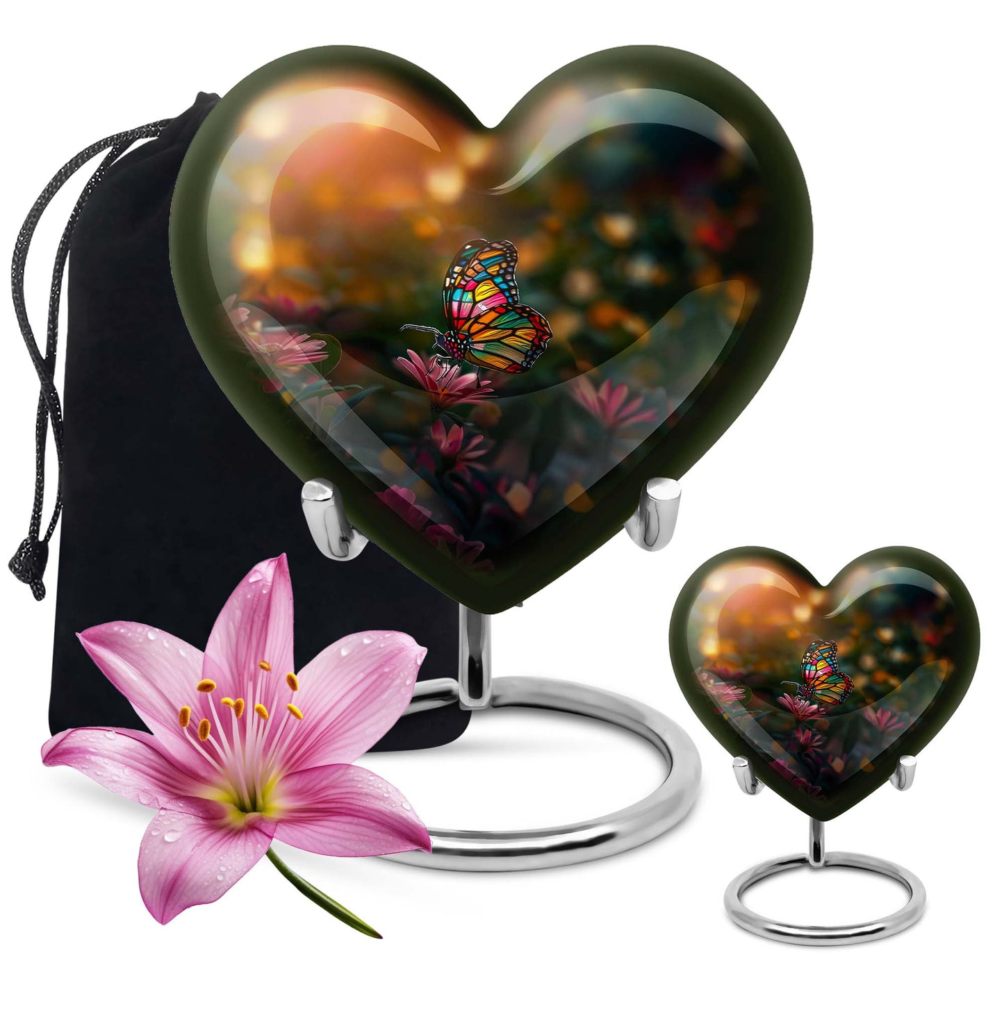 butterfly themed heart shaped