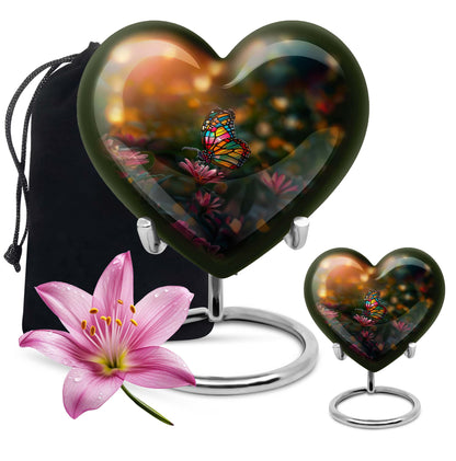 butterfly themed heart shaped