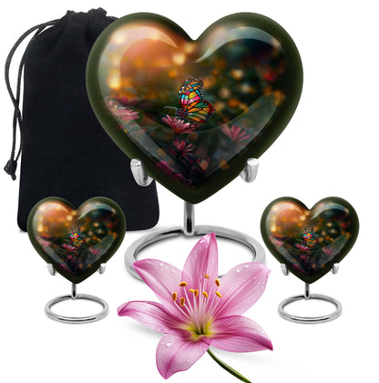 butterfly themed heart shaped