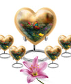 10-inch butterfly-themed heart urn for burial, best for adult human ashes