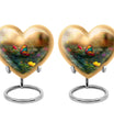 10-inch butterfly-themed heart urn for burial, best for adult human ashes