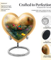 10-inch butterfly-themed heart urn for burial, best for adult human ashes