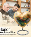 10-inch butterfly-themed heart urn for burial, best for adult human ashes