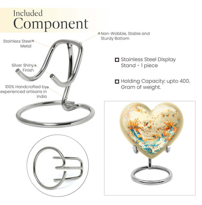 10-inch butterfly themed heart urn for ash burial,