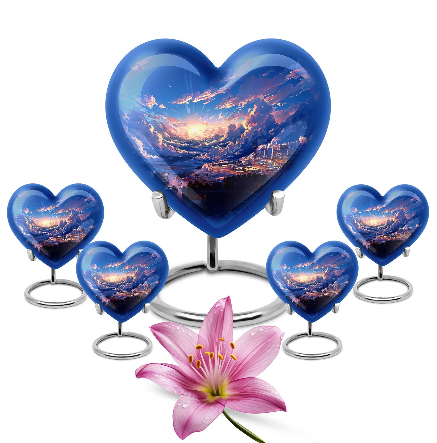 10-inch heart urn themed butterfly for human ashes