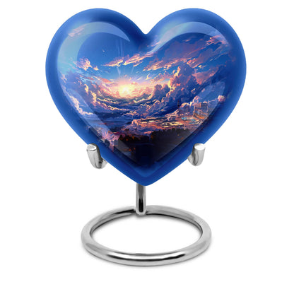 10-inch heart urn themed butterfly for human ashes