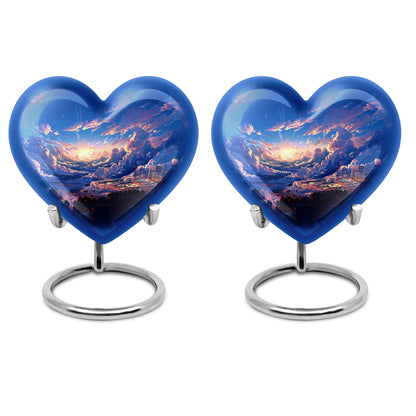 10-inch heart urn themed butterfly for human ashes