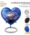 10-inch heart urn themed butterfly for human ashes