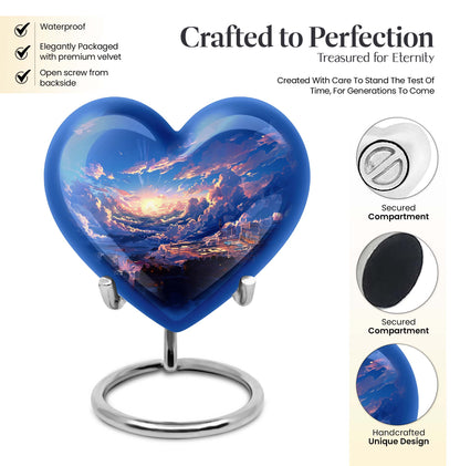 10-inch heart urn themed butterfly for human ashes