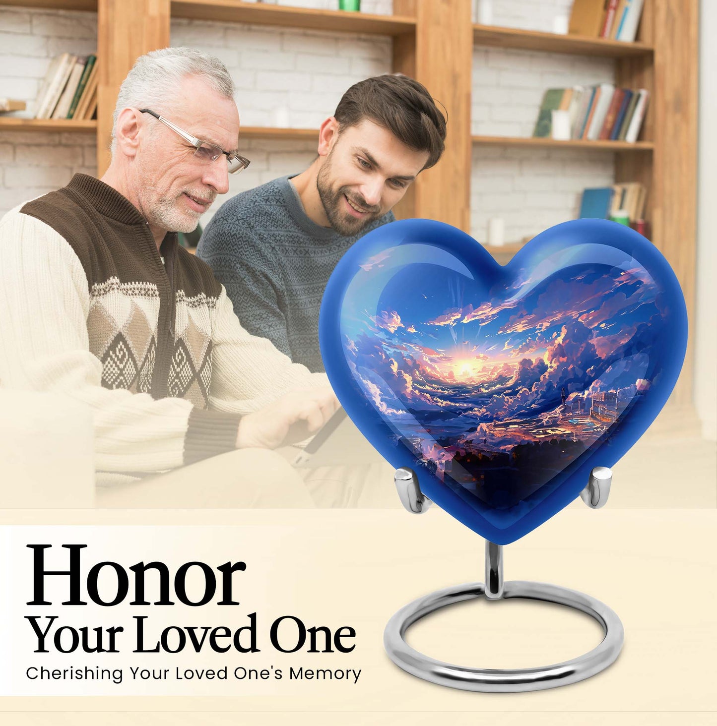 10-inch heart urn themed butterfly for human ashes