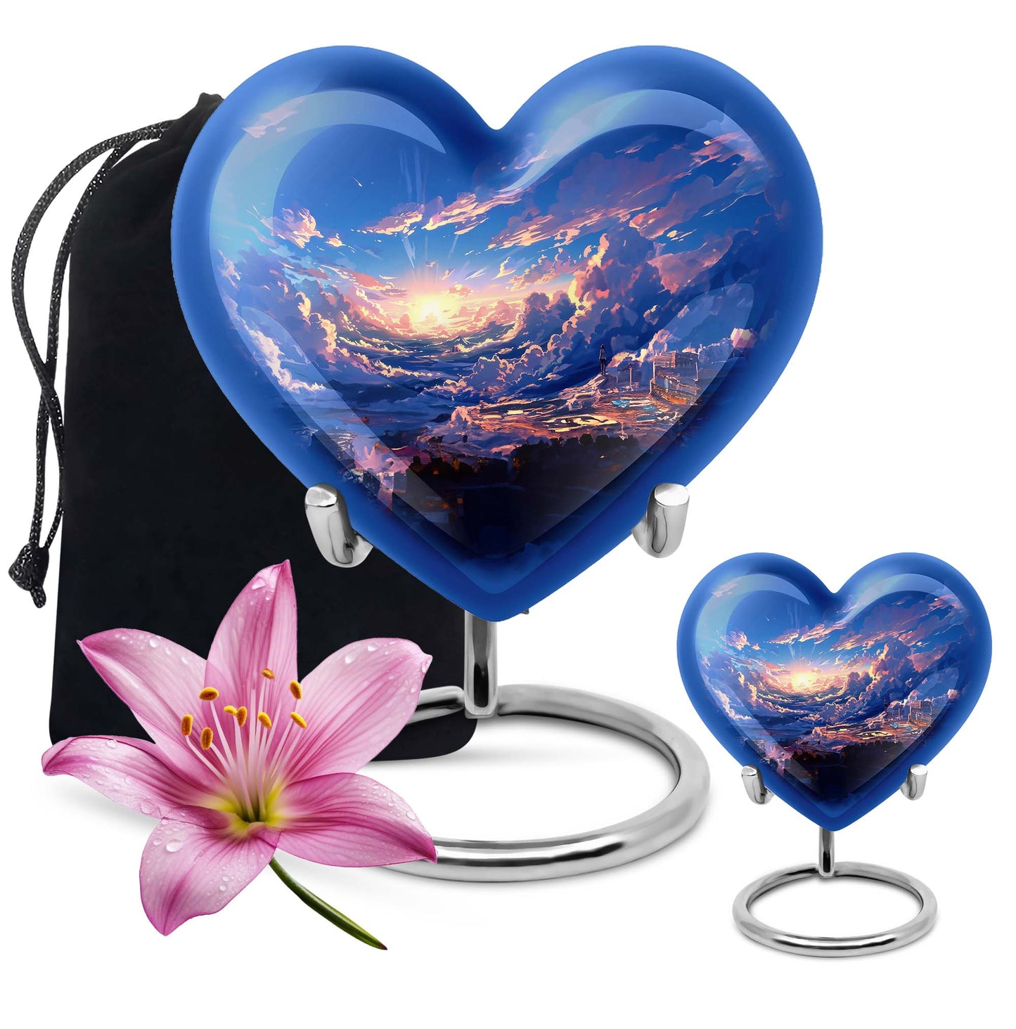 10-inch heart urn themed butterfly for human ashes