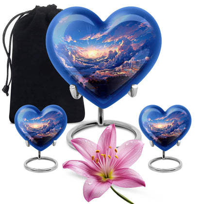 10-inch heart urn themed butterfly for human ashes