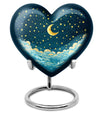 10-inch heart-shaped butterfly themed clouds urn 