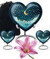 10-inch heart-shaped butterfly themed clouds urn 