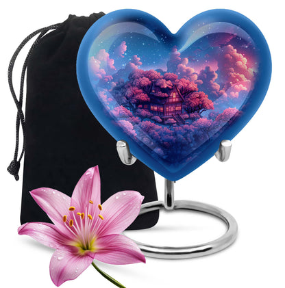 heart urn for storing human ashes