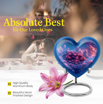 heart urn for storing human ashes
