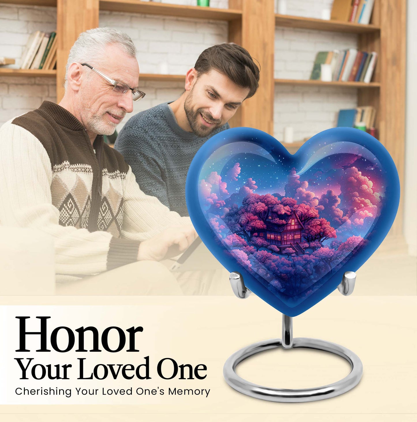 heart urn for storing human ashes