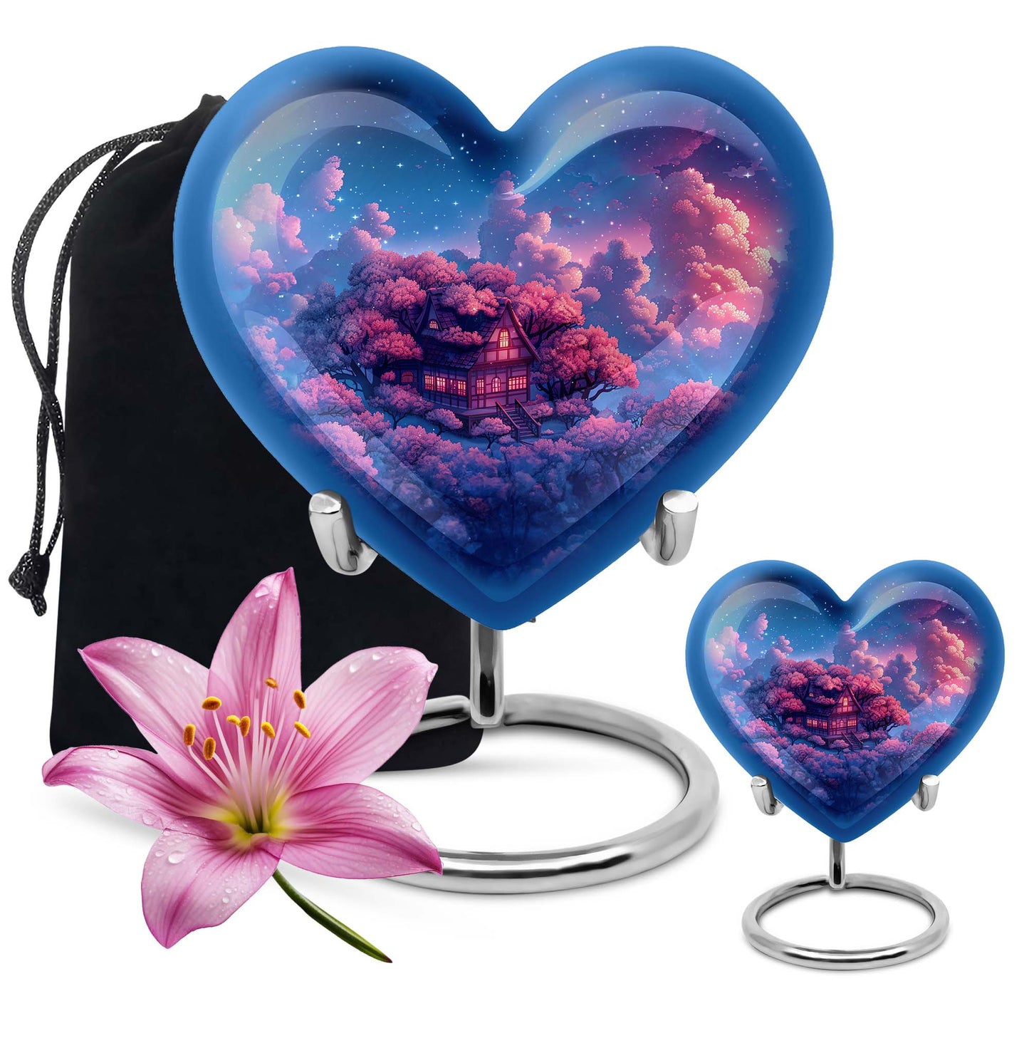 heart urn for storing human ashes