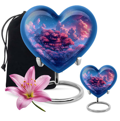 heart urn for storing human ashes