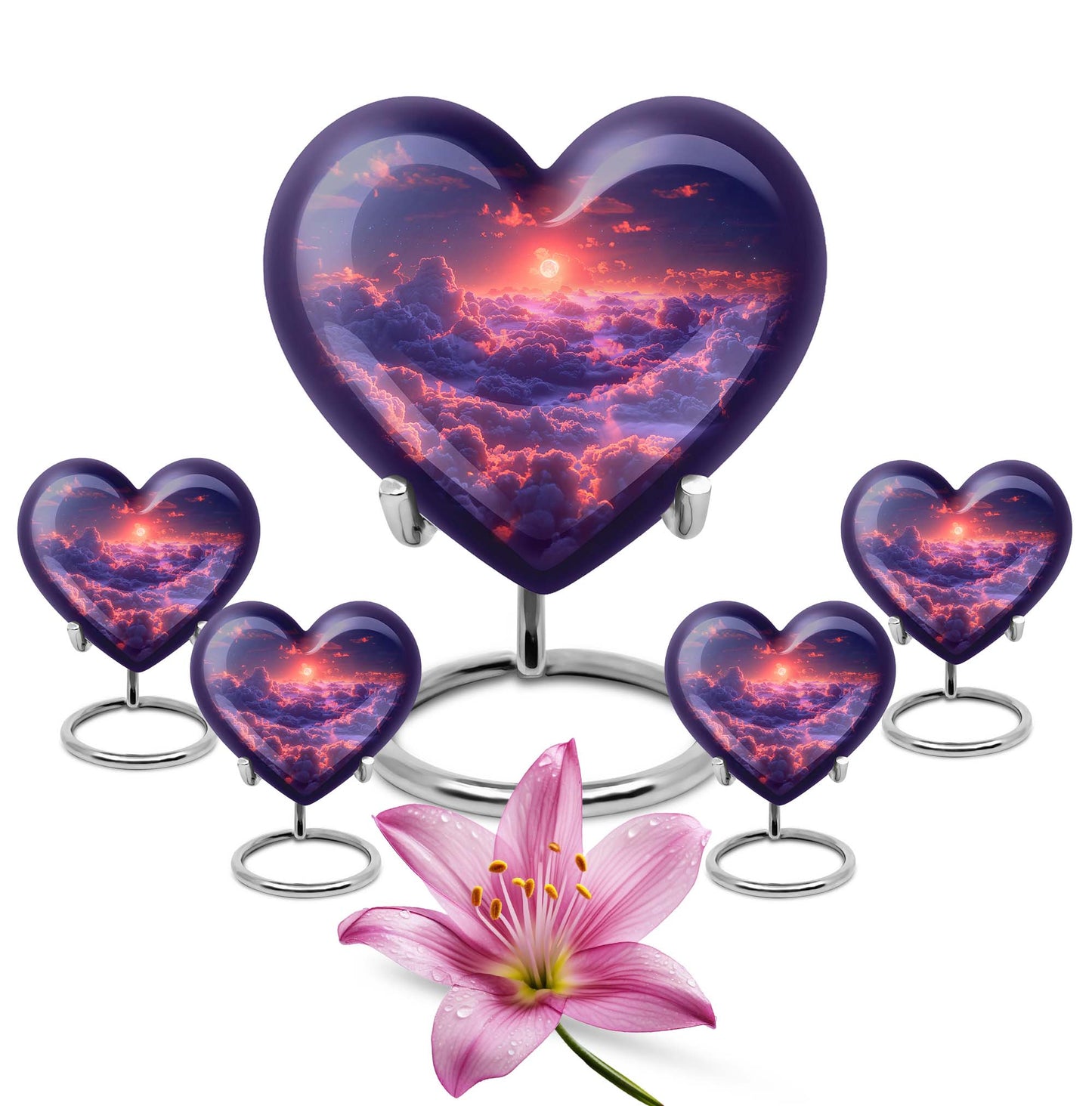 heart shaped clouds urn