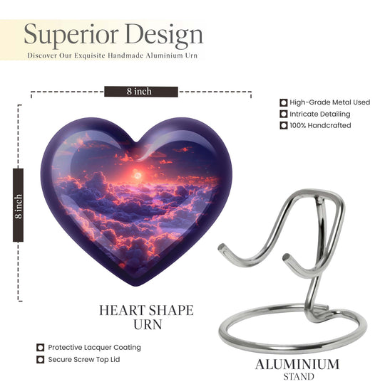 heart shaped clouds urn