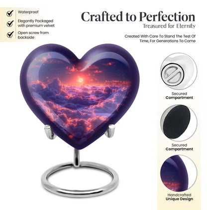 heart shaped clouds urn