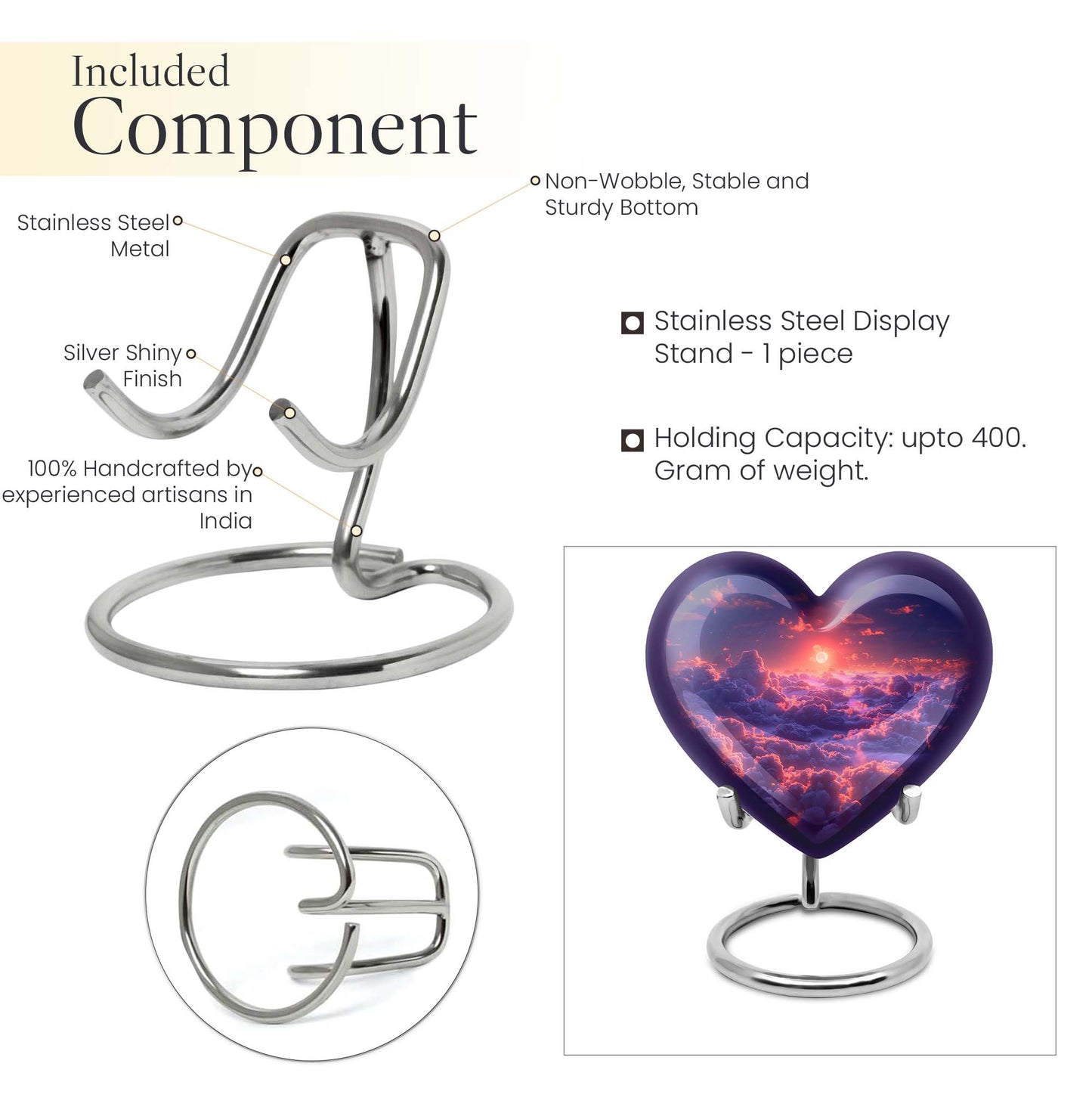 heart shaped clouds urn