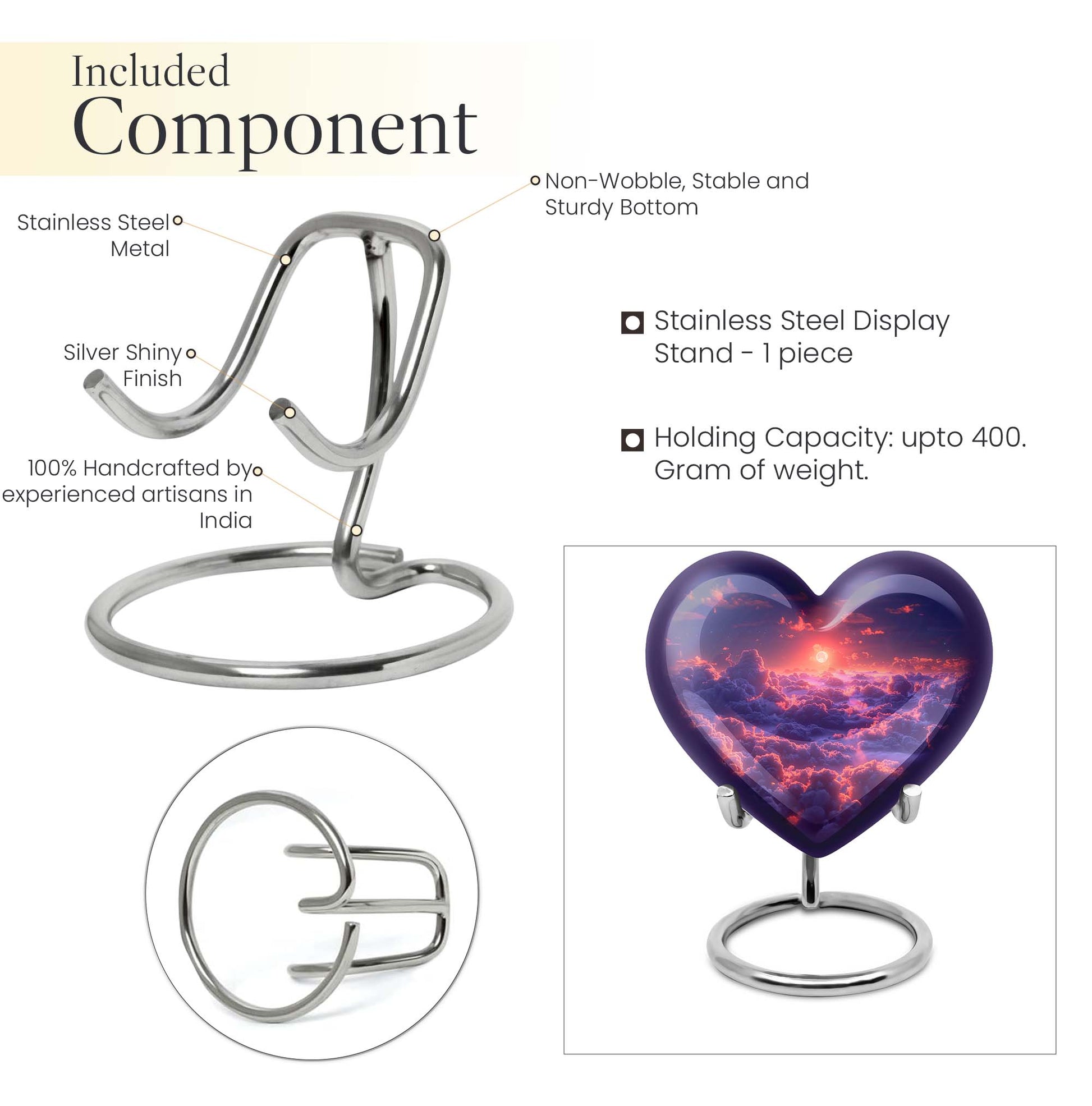 heart shaped clouds urn
