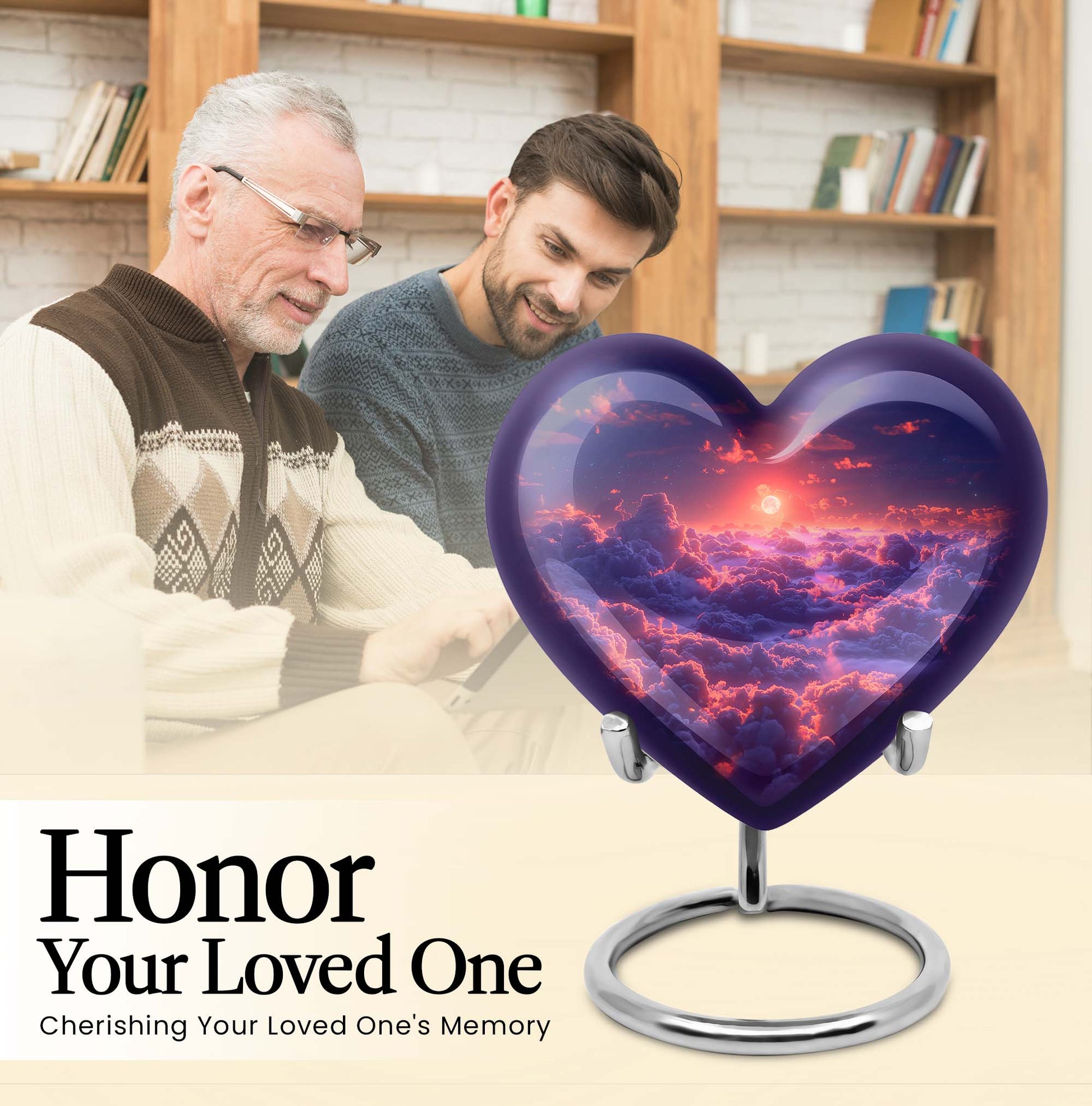heart shaped clouds urn