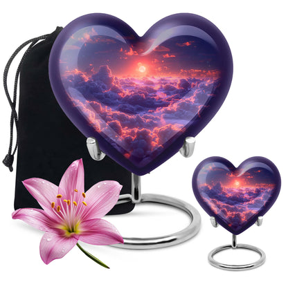 heart shaped clouds urn