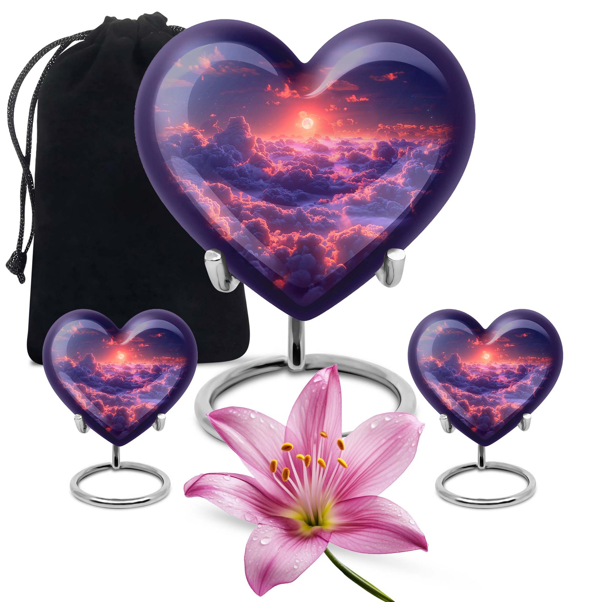 heart shaped clouds urn