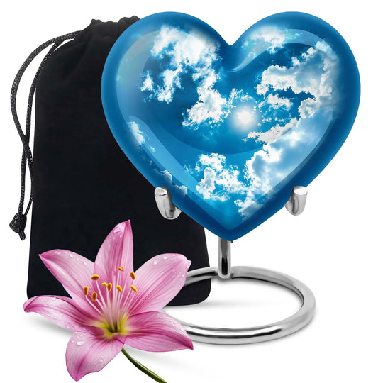 heart-shaped clouds urn 