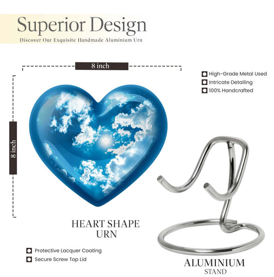 heart-shaped clouds urn 