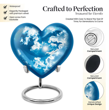 heart-shaped clouds urn 