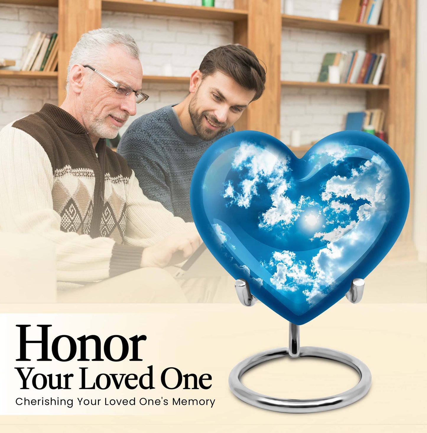 heart-shaped clouds urn 