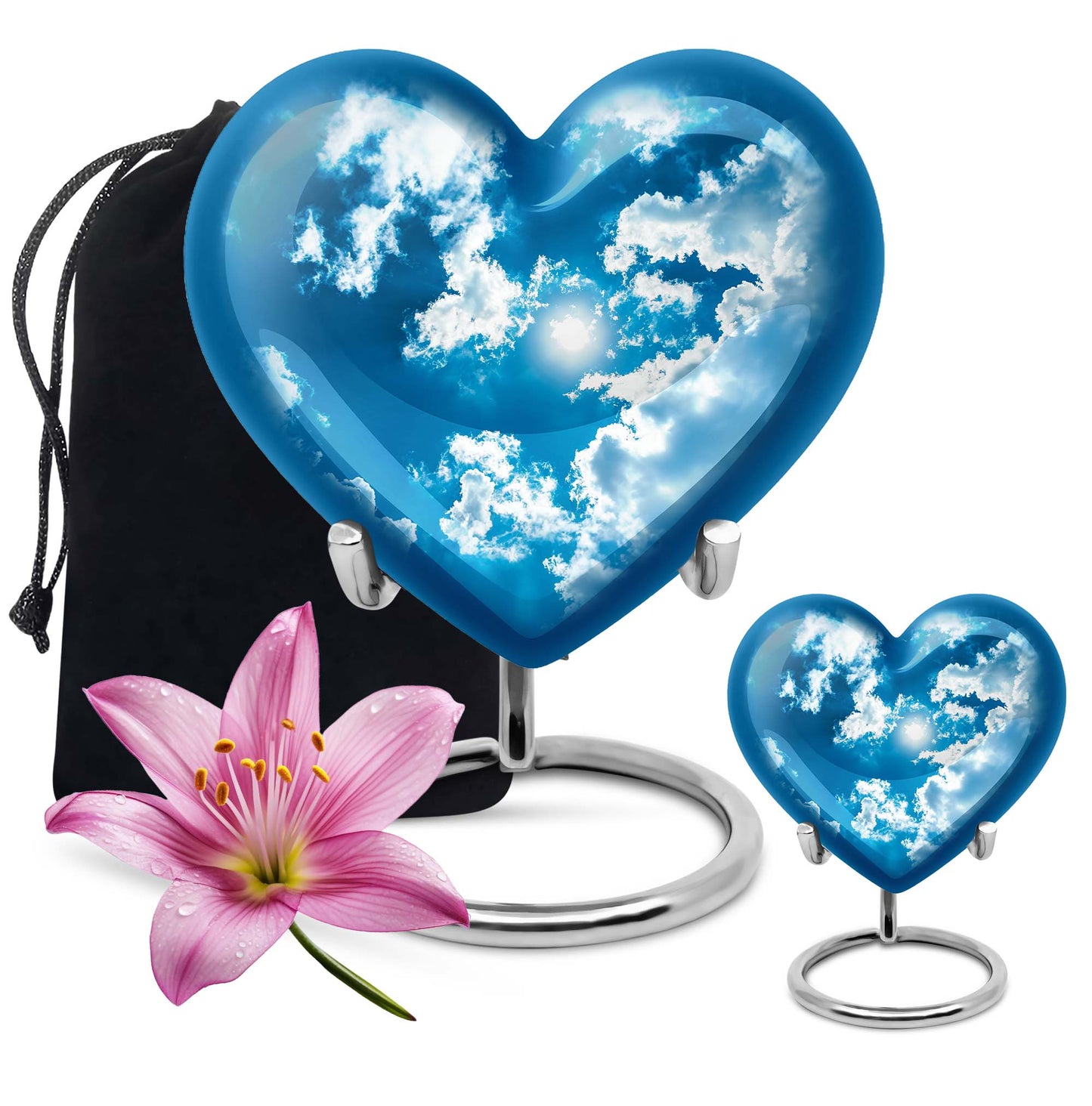 heart-shaped clouds urn 