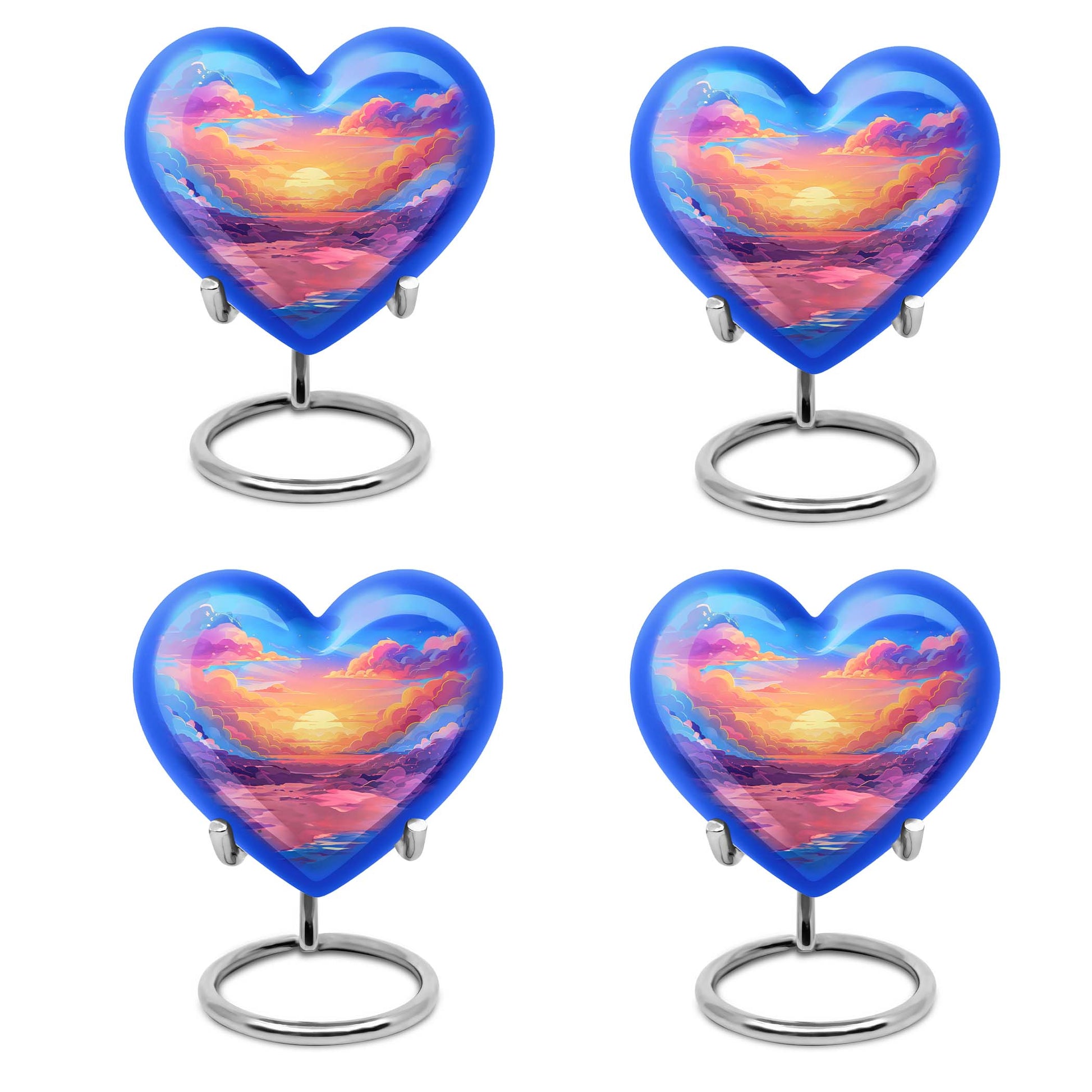 10-inch heart-shaped cloud urn with butterfly theme for mom's memorial