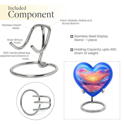 10-inch heart-shaped cloud urn with butterfly theme for mom's memorial