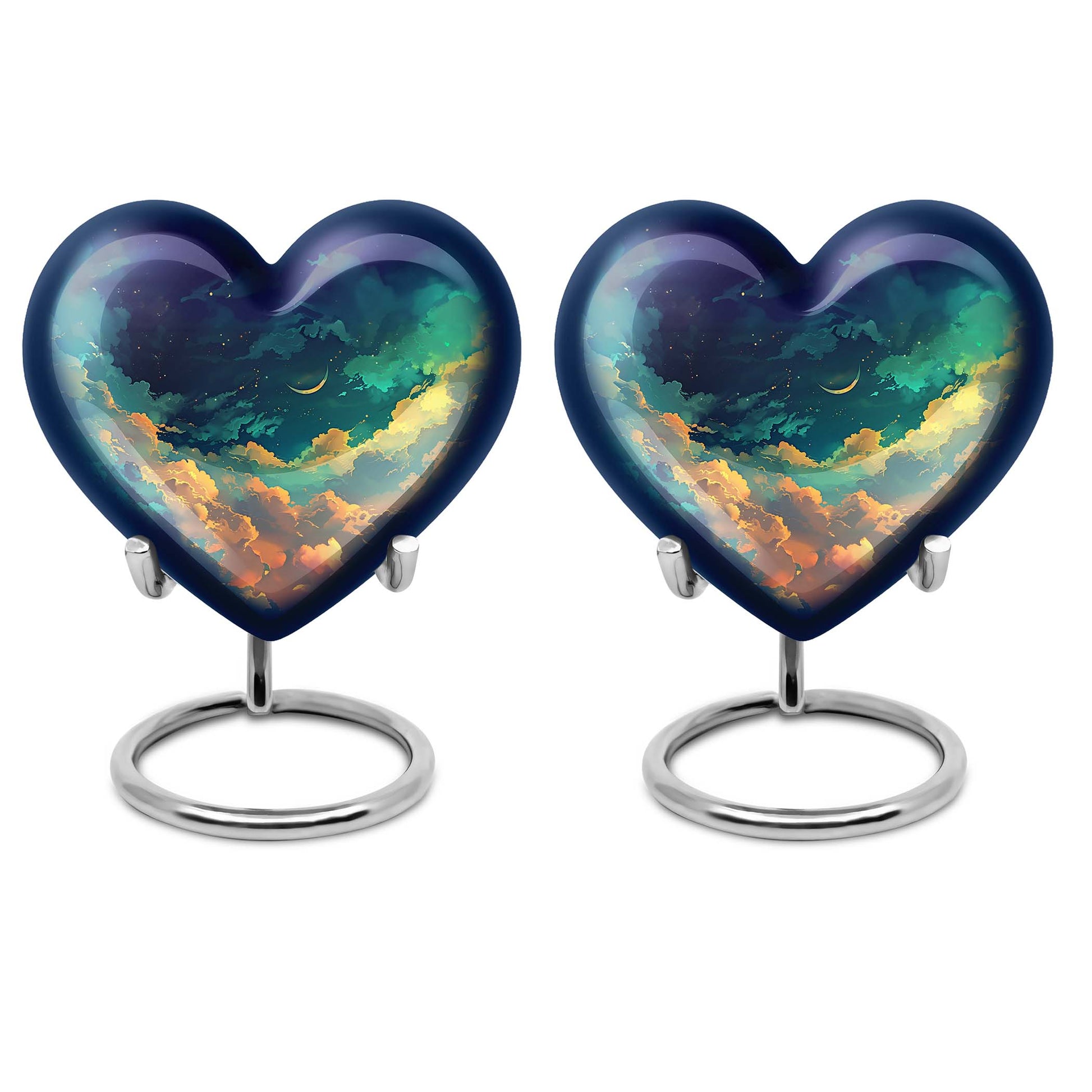 10-inch Heart Urn, cloud burial urn in aluminium