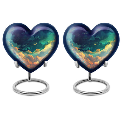 10-inch Heart Urn, cloud burial urn in aluminium