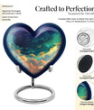 10-inch Heart Urn, cloud burial urn in aluminium